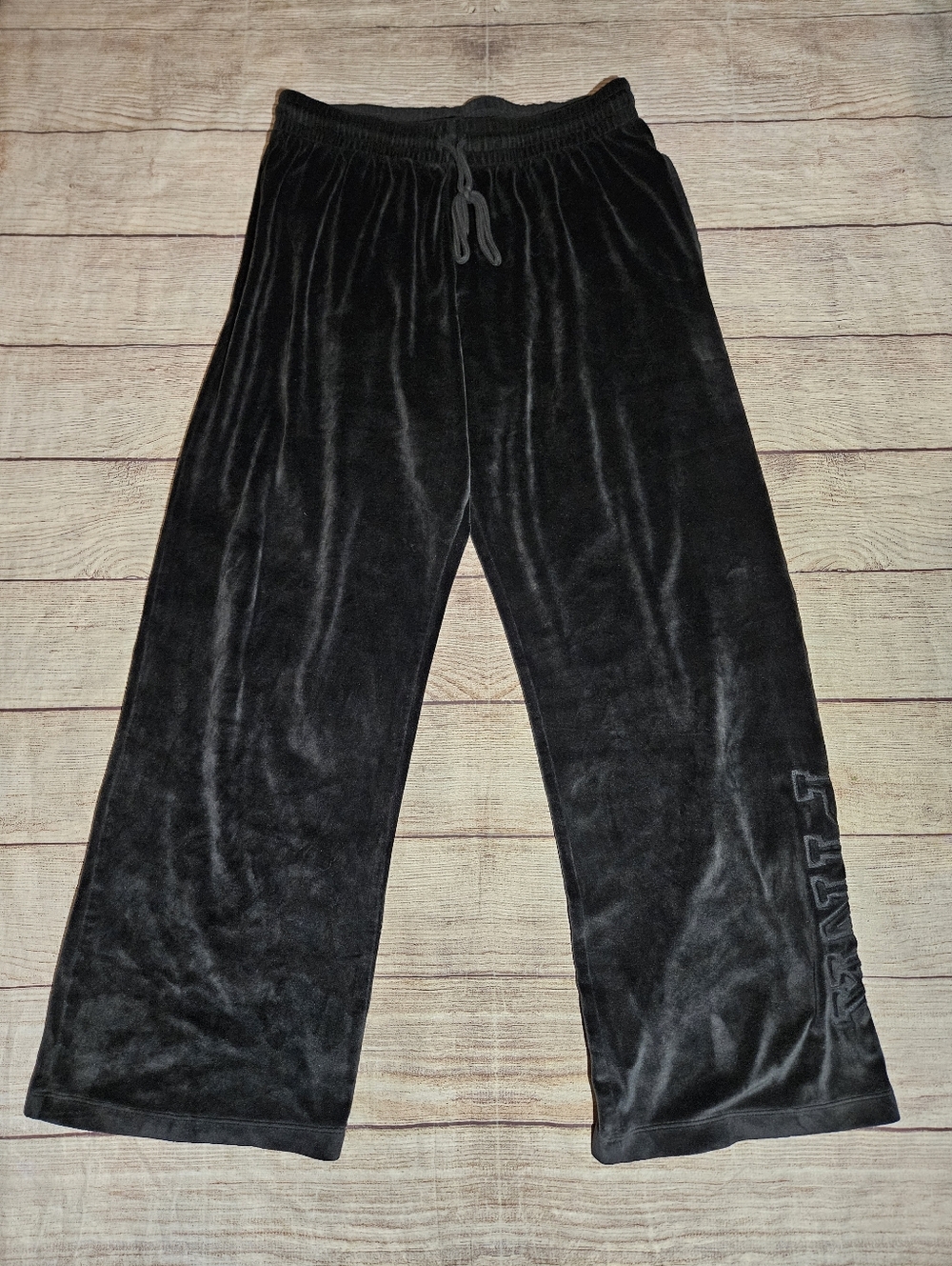 Victoria's secret PINK black velour wide leg lounge sweatpants